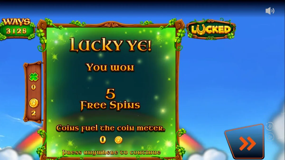 Tampilan visual slot Lucked dengan tema Irlandia yang misterius