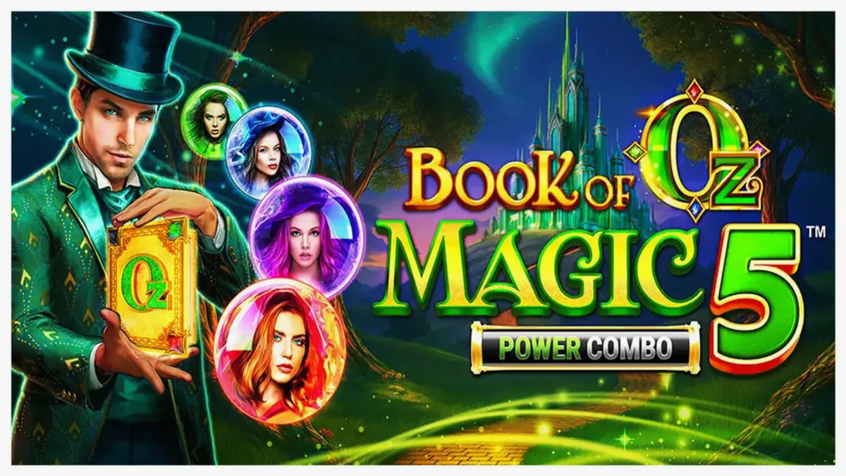 Pemandangan magis dari slot Book of Oz Magic 5 Power Combo dengan nuansa negeri Oz